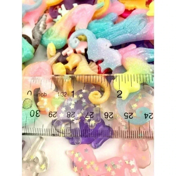 115 Pc Seahorse Unicorn Craft Mixed Lot Resin Flatbacks Wholesale Kawaii USJ21 - Picture 5 of 8